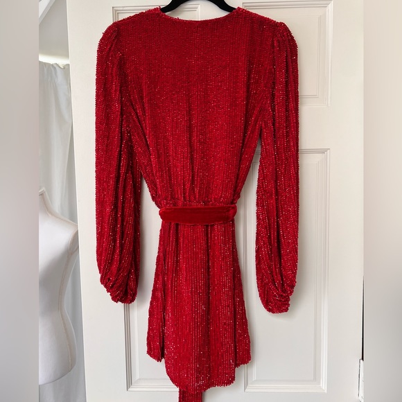 Retrofete Julie Dress in Scarlet Red - Picture 5 of 7